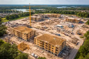 Construction progress documentation captured by drone in Central Florida